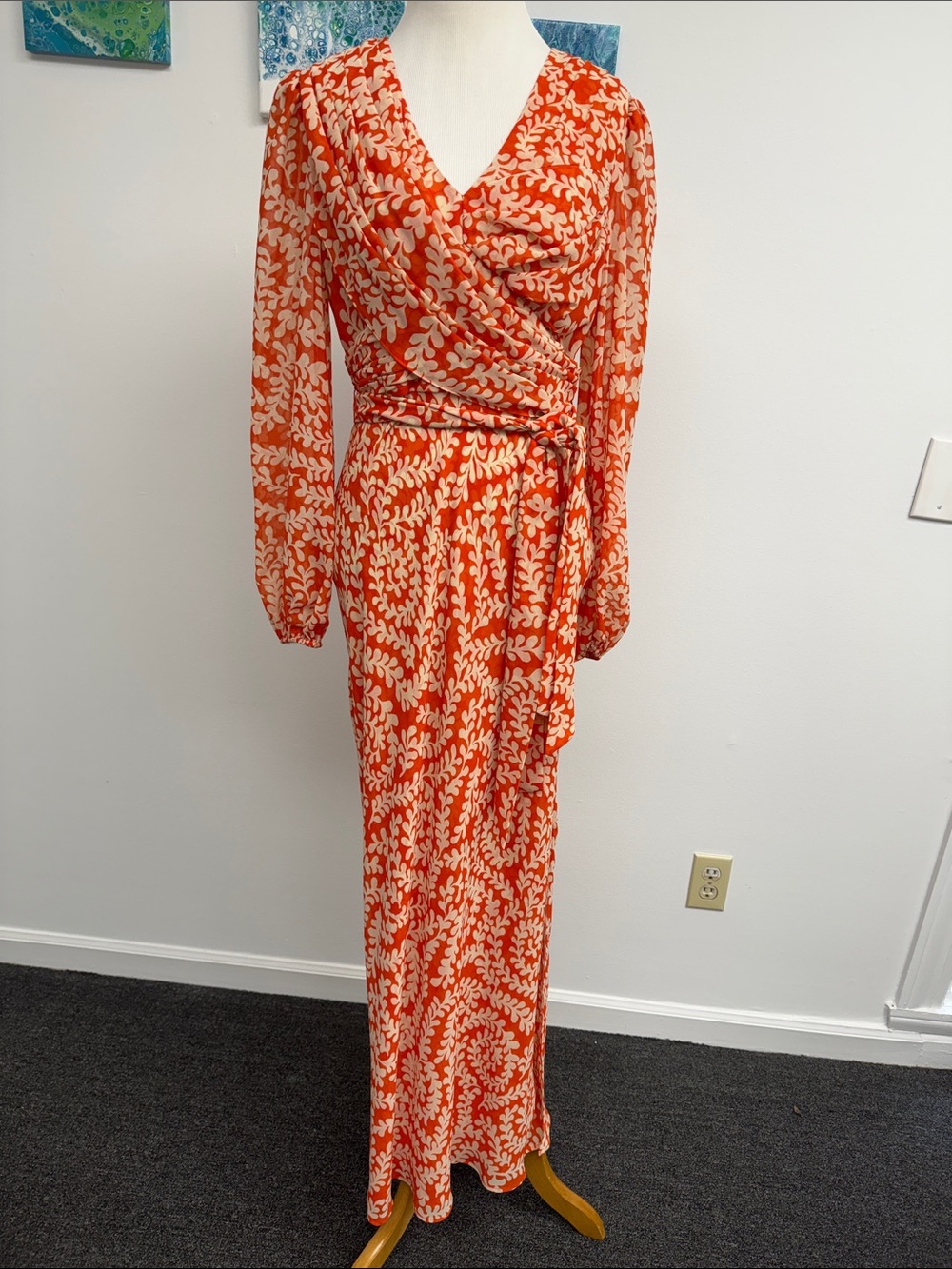 Diane von Furstenberg ALARIC Georgette Maxi Dress sz. Small